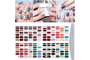 Kalolary 20 arkuszy naklejka na lakier do paznokci Full Wrap Nail Art naklejka, wzór w cętki samoprzylepna naklejka do paznokci pasek kalkomanie do paznokci z pilnikiem do paznokci