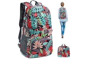 Luckits Sac à dos compressible 35L Sac à dos pliable ultra léger pour hommes Femmes Sac à dos de randonnée résistant à l'eau Sac à dos de marche à conception réfléchissante sûre pour le camping