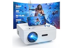HOPVISION Proyector, Mini Proyector Portátil WiFi Bluetooth, 12000Lúmenes Projector 4K Soportado, Videoproyector Cine en Casa Full HD 1080P Compatible con Smartphone/HDMI/USB/Laptop/Fire Stick/PS5