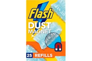 Flash Duster Dust Magnet Refills, Trap & Lock Away Dust, Dirt, Hair & Allergens in No Time, 25 Dusters (5x5)