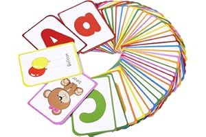 ZAZZYKID ABC Buchstaben Karten für Kinder - Spielzeug ab 2 Jahre, 52 Englisch Alphabet Lernkarten Lernspielzeug für Baby, Letters Lernen Flash Cards Montessori Spiel