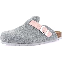 GRÜNLAND CI2972 PILA Ciabatta Donna col Grigio-Rosa Pantofola Giovanile Invernale Lana Cotta FIBBIETTA