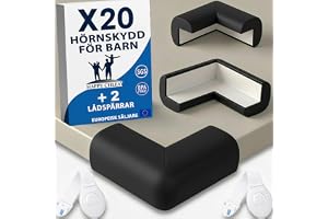 Happy Chlea® 20 x Kantskydd för Bebis, Hörnskydd för Spädbarn i Gummi med Active Foam Technology, Mjuka Hörnskydd för Barn oc