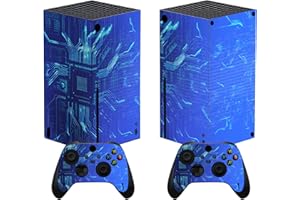 playvital Blue Light Graphic Custom Vinyl Skins for Xbox Series X, Wrap Decal Cover Stickers for Xbox Series X Console Controller