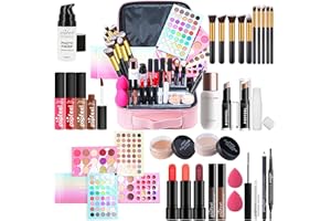 Set trucco Professionale, MKNZOME 32 pezzi Set Trucchi donna Make Up Completo con Custodia Trousse di Trucchi regalo di Natale palette ombretti professionali Rossetti Makeup Fondotinta Correttore