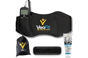 VEOFIT Ceinture Abdominale Electrostimulation et Musculation EMS- Appareil Electrostimulateur Musculaire Abdominaux Homme et Femme - 10 Programmes 99 Intensités - Sans fil, avec gel-Taille maxi 140 cm