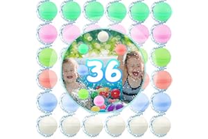 HUAMUDM 36 Pezzi Palloncini d'Acqua Riutilizzabili,Bombe Acqua Palloncini Facile Riempire,Palloncini Acqua Riutilizzabili,Bombe d'acqua Riutilizzabili,Reusable Water Balloons, Facile Riempire Bombe d'Acqua
