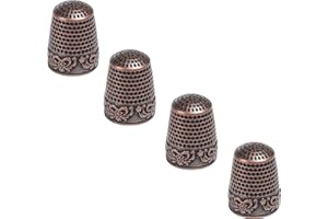 AXEN 4 pezzi ditali da cucito, ditale in metallo, accessori per cucito fai da te, rosso bronzo