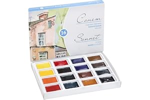 Sonnet Set Colori Acquerello - 16 Acquerelli Mezzo Godet - di Alta Qualità Creati da Nevskaya Palitra