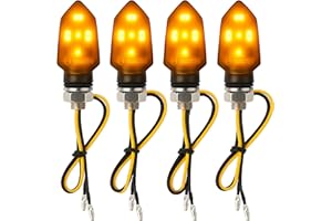 ‎BINEGO Binego® 4 x LED Indicator Motorcycle E Tested with Tinted Smoked Glass LED Universal Mini Indicator Moped Accessories StVZO Compliant (Set of 4)