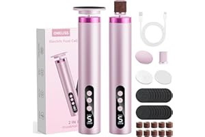 ONELISS Pedicure Elettrico Professionale, 2 in 1 Rimuovi Calli Piedi Elettrica Calli Piedi Rimozione con 9 Velocità Cuscinetti di Ricambio, Lima per Piedi Talloni Cura Piedi e Unghie, Oro Rosa