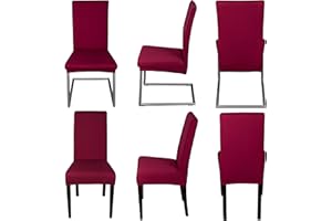 ‎STABOOS Staboos Stuhlhussen 6er Set - Hochwertige & elastische Stuhlhussen für Swingstühle - Pflegeleichte Stuhlbezüge & Hussen für Stühle - Stuhlbezug 6er Set ÖKO TEX Zertifiziert - Dunkelrot