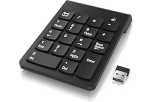 ‎CSL-COMPUTER CSL Wireless Numpad 2.4 GHz Wireless Numeric Keypad with 18 Keys 10 Multimedia Keys Keyboard with Energy Saving Mode for Laptop Desktop PC and Notebook