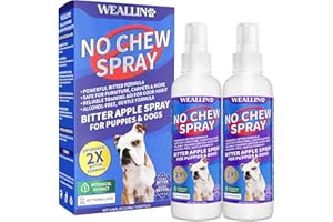 WEALLIN Dog No Chew Spray, 2PC Dog Deterrent Spray, 240ML No Chew Spray Behavior Training for Puppy Dog Deterrent Spray Stops Chewing, Biting, Licking & Protects Furniture for Indoor & Outdoor Use