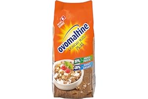 Ovomaltine Crunchy Protein Muesli Plus – Muesli croccanti con farina d'avena – Miscela di cereali con 22% di proteine, un terzo in meno di zucchero e crunch incomparabile (1 x 300 g)