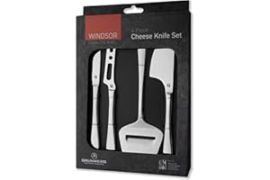 Grunwerg Windsor Carded Set di coltelli per formaggio, acciaio inossidabile 18/0