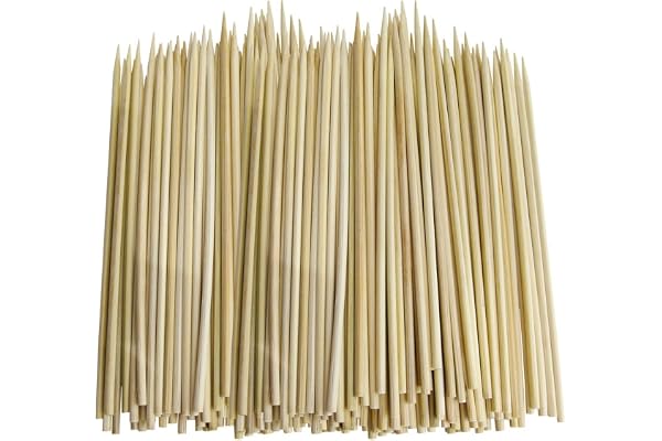 100 x brochettes en bambou (cardé) de 250 mm, Bambou, bambou, Pack of 100