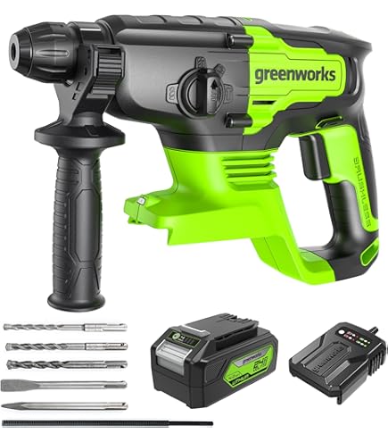 Greenworks 24V Cordless Jigsaw With Battery & Charger - 3000 SPM, Brushless Motor, 2 Blades