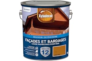 Xyladecor - Lasure Protectrice pour Bois Extérieur - Façades, Bardages, Chalets - Couleur : Satin Chêne Doré - Quantité : 5L - 5324303