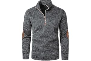 Qmfvqi Half Zip Pullover Herren Ohne Kapuze Männer für Solid Arbeitspullover Oversize Winter Sport Arbeitspullover Sweater Men Winterpullover Sweatshirts mit Halbem Rollkragen Reißverschluss