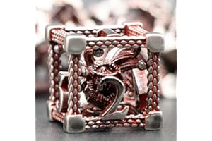 D&D Würfel,HNCCESG Beholder's Eye DND Metall Würfel Set,Hollow Dice Set Dungeons and Dragons Würfelset,for RPG Role Playing MTG Tabletop Board Games(Eye-Blood)