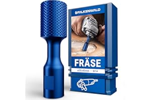 FALKENWALD® Fresa a cilindro per legno fine, 30 mm, accessorio per la lavorazione del legno, disco per smerigliatrice angolare per legno, fresa per legno – raspa cilindrica, legno