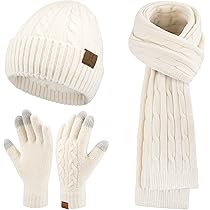 Ensemble Bonnet, écharpe Et Gants Pour Femme, Cadeau Thermique, Cadeau De Noël Pour Femmes Et Hommes, Automne Hiver, Chapeau En Laine, écharpe, Gants, Trois Bonnets D'hiver, Moufles Et écharpes Pour