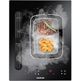 Cecotec Bolero Squad IH 2200 FullFlex ShieldGlass Compact Induction Plate with Integrated Hood 40 cm 3500W, 9 Levels, Booster
