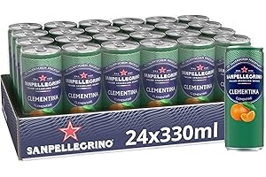 ‎SANPELLEGRINO San Pellegrino Clementina Hoher Fruchtanteil 14% an Mandarinen Orangen und Clementinen Ideal für unterwegs 24er Pack (24 x 0,33l) Einweg Dosen
