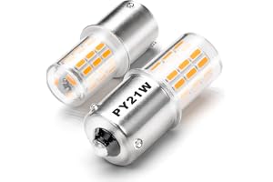 PY21W BAU15S Amber LED-lampa, Superstarkt blinkande, 250 lumen, 2-pack