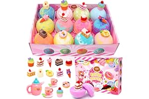 FUNCREVITY Badebomben mit Überraschung im Inneren für Kinder Badebomben-Geschenk-Set natürliche Blase Badebomben Fizzy Spa Bad für Kinder Mädchen Geburtstag(Desserts)