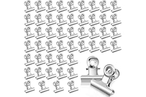 HXUING 50 Pezzi Piccole Bulldog Clips, 22mm Bulldog Binder Clip Raccoglitore in Metallo Clip Multifunzionale Mini Clip, per Ufficio Scuola e Famiglia (Argento50)
