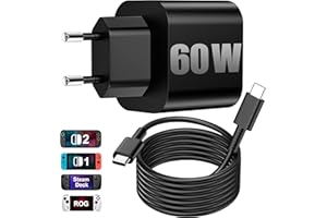 HELLCOOL 60W Switch 2 Netzteil, USB C Ladegerät mit 150cm USB-C Kabel Kompatibel mit Nintendo Switch 2/OLED/Lite, Telefone, Tablets, Laptops