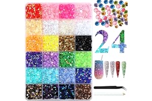 BUTBU 24 färger geléstrass, 12 000 glitterstrasstenar Bedazzler, nagelkonst
