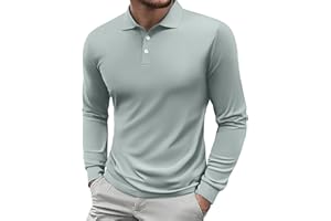 PINSPARK Poloshirt Herren Langarm Golf Shirt UPF 50+ Sonnenschutz Schnelltrocknend Tennis Polohemd Herbst Atmungsaktive Fitness Polo Shirt Basic Freizeit Langarmshirt