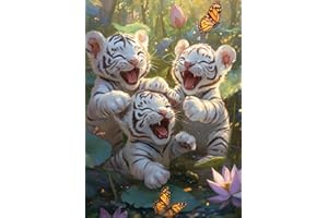 HUADADA Jigsaw Puzzles for Adults 1000 Pieces Three Tiger Cubs 1000 Piece Jigsaw Puzzles for Adults Gift