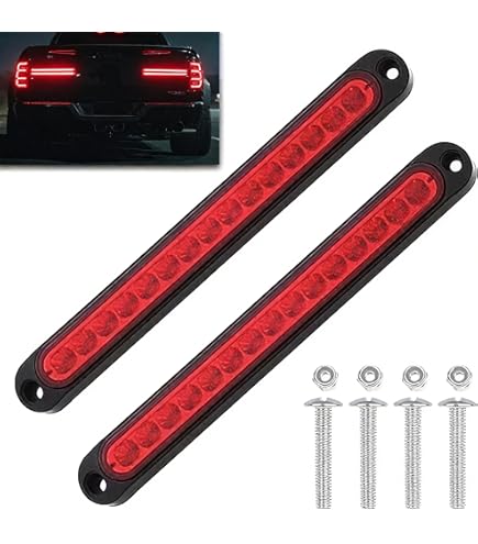 Yinaolan 2 Pièces Feux Arrière De Remorque LED, 12V Étanche LED Feu Arrière Stop Feu Stop Clignotant Indicateur Lampe Pour Caravane Van Bateau Camping-Car Tracteur E-mark