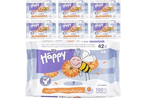 ‎BELLA BABY HAPPY bella baby Happy feuchtes Toilettenpapier Calendula 100% biologisch abbaubar und spülbar 7er Pack 7x42 Stück. Feuchte Toilettentücher für Kinder