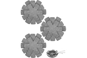 FUGLUS Juego de 9 Protectores para Ollas y Sartenes, 3 Tamaños, Separadores de Fieltro Antideslizantes para Evitar Arañazos en Utensilios de Cocina (Gris,2.2mm)