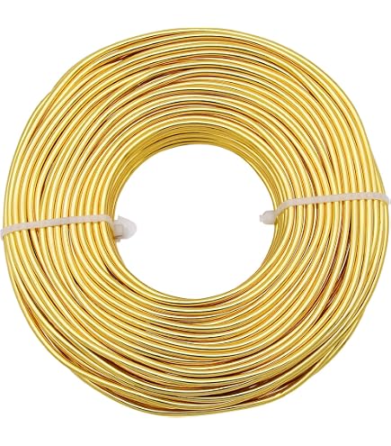Ideen mit Herz Fil à bijoux pour bricolage | Fil en aluminium | Fil de bricolage | 2 mm | 10 m de long (or clair