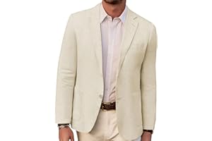 PJ PAUL JONES Veste en lin pour homme - Coupe ajustée - Léger - 2 boutons - Blazer Sporty Slim Fit - Décontracté