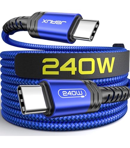 Fasgear Câble USB C Vers USB C 240 W – Lot De 1,8 M PD 3.1