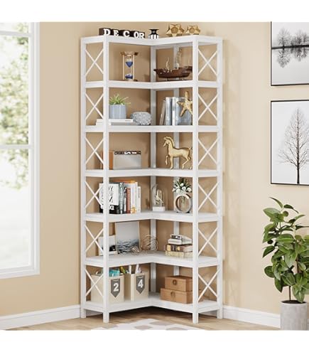Tribesigns 78,7 Inch Extra Hoge Smalle Boekenplank, 7 Tier Skinny