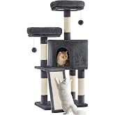 Feandrea PCT141G01 Cat Tree, Tower for Cats, 115 cm, Dark Grey | Cat Tower Dark Grey CLAWFY Collection PCT141G01