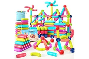 AQXONG 88 magnetycznych klocków, zabawki konstrukcyjne 3D, zabawki magnetyczne dla dzieci, edukacyjna zabawka edukacyjna, odpowiednia dla chłopców i dziewczynek w wieku od 3, 4, 5, 6, 7, 8 lat
