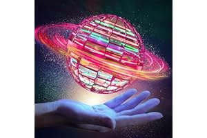 OKKIDY Fliegender Ball, Flying Orb Ball mit RGB, Licht Kinder Spielzeug ab 6 Jahren, Spielzeug Jungen Magic Ball, Hand Controlled Hover Ball, Indoor Outdoor Jungen Mädchen 6-12+ Jahre - Rot