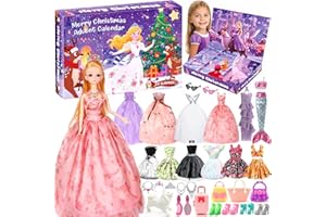 NLMWTI Adventskalender 2025 für Mädchen, Kinder Weihnachtskalender 24 Überraschungen mit Puppe, Kleidung und Accessoires, Geschenk Mädchen 3-10 Jahre, Weihnachts Geschenke Weihnachtskalender