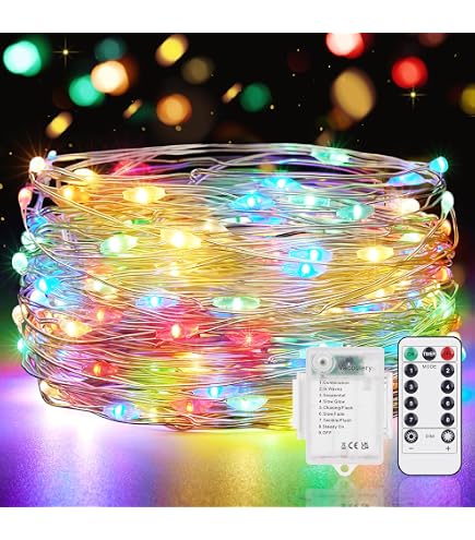 Guirlande Lumineuse LED à Piles 5 Mètres - 50 LEDs Blanc Froid - Étanche IP65 - Pour Intérieur Et Extérieur - Vacoulery