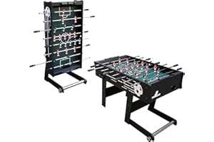 Cougar Futbolín Scorpion Kick en Negro | Futbolin de mesa plegable en negro con 2 balones y contador de puntos | Futbolín de interior para niños y adultos | Dimensiones 122x61x80 cm