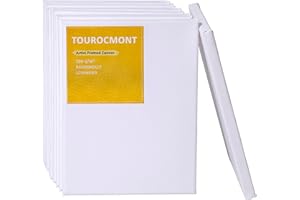 TOUROCMONT 10er Pack Leinwand 24x30 cm Keilrahmen Bespannt Baumwolle 380 g/m² Leinwände zum bemalen 100% Säurefrei weiß grundiert für Acrylfarbe, Ölfarbe, Gouache